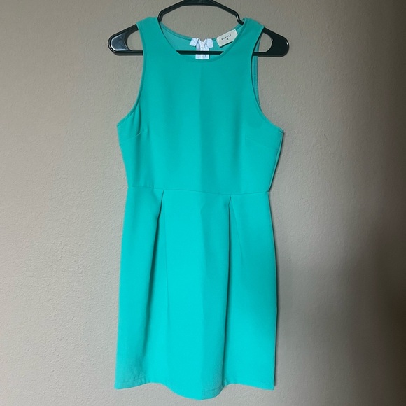 Mint Green Everly Pleated Dress - Picture 1 of 3